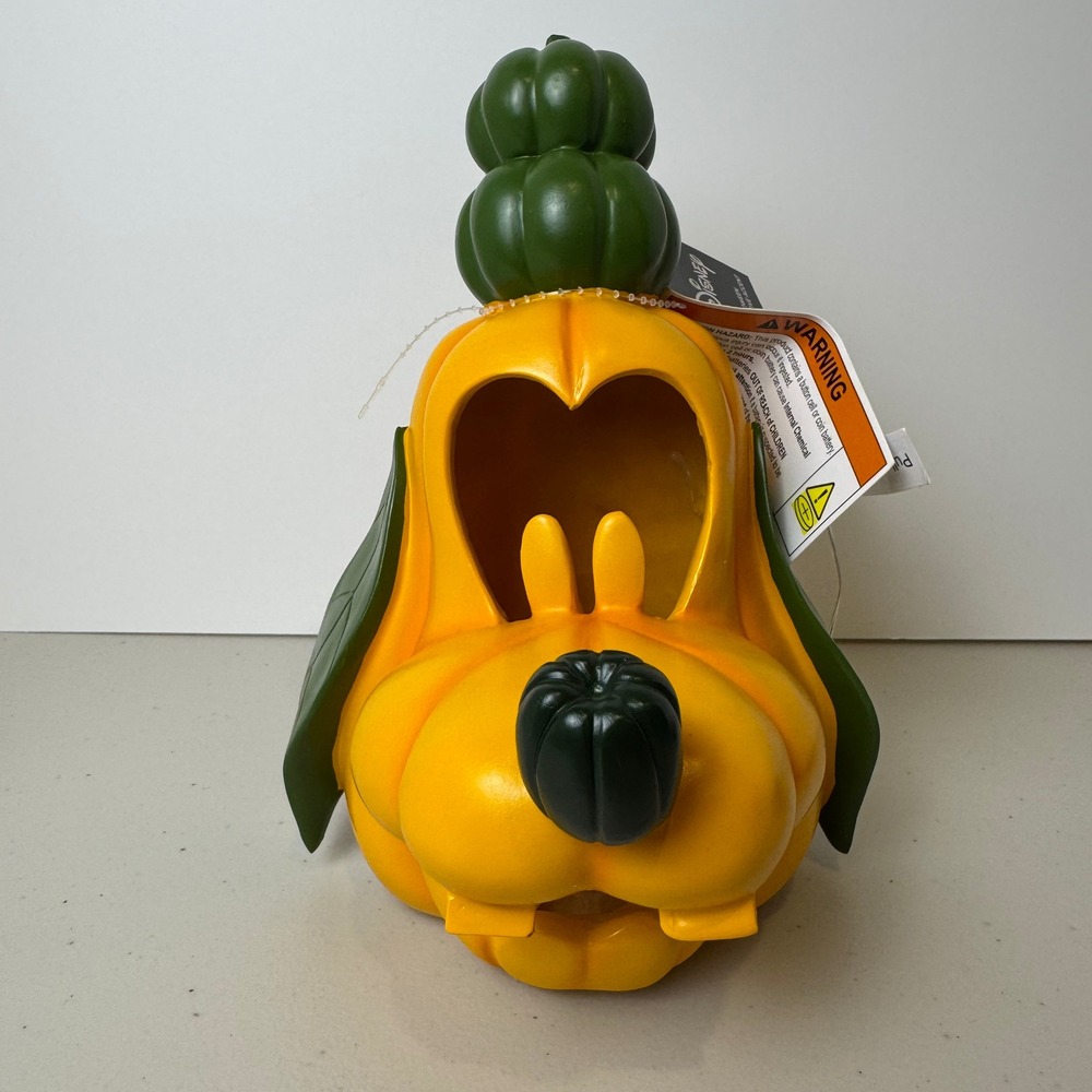Disney Pluto Halloween Light Up Pumpkin Jack-O-Lantern Orange 6FDYDID37 NEW